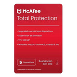 Antivirus Mcafee Total Protection 2024 - 5 Dispo - 1 Año