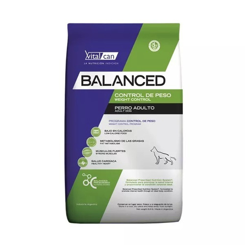 Vitalcan Balanced Perro Control Peso X 12 Kg