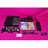 Consola Xbox 360 Con Kinect 2 Controles Y 3 Juegos A Escoger