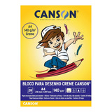 Bloco Papel Canson Desenho Escolar Creme 140g A4 20 Folhas