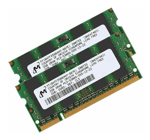 Memoria Para Ordenador Portátil Ram Micron 4gb 2x 2gb Pc2-53