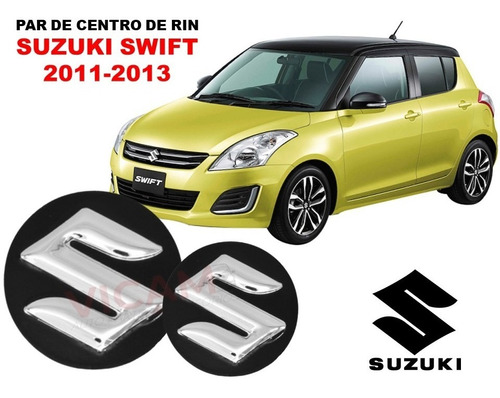 Par De Centros De Rin Suzuki Swift 11-13 Negro/crom 54 Mm