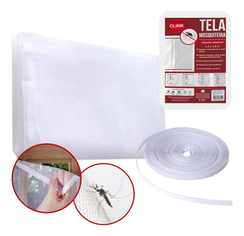 Tela Mosquiteiro Velcro Fita Ajustável - 1,30x1,50 Mts