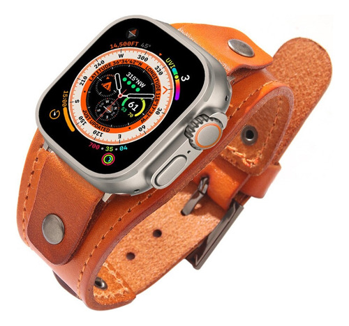 Correa Para Apple Watch Ultra 49mm Correa De Cuero Genuino P