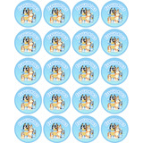 100 Stickers De 4cm Bluey