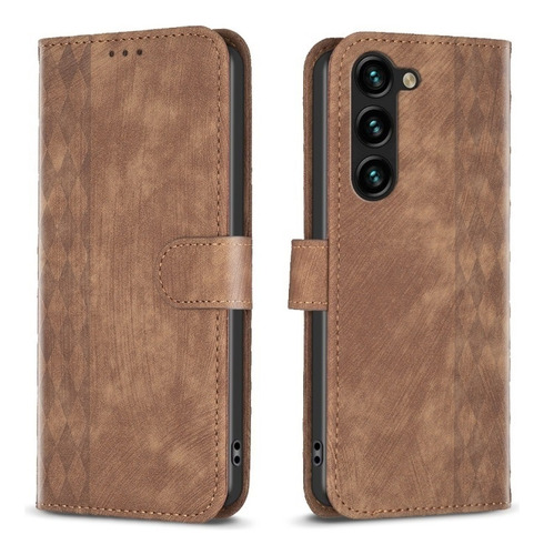 Funda De Teléfono A Cuadros En Relieve For Samsung