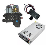 Motor Bomba Diafragma 12v 6ah 150 Psi + Fonte + Regulador 