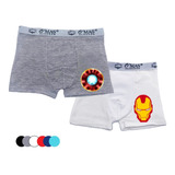 Pack 2 Bóxer Niños Algodón Calzoncillos Iron Man