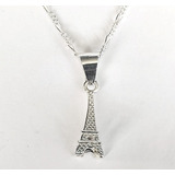 Dije Torre Eiffel Con Cadena Paris Francia De Plata 925