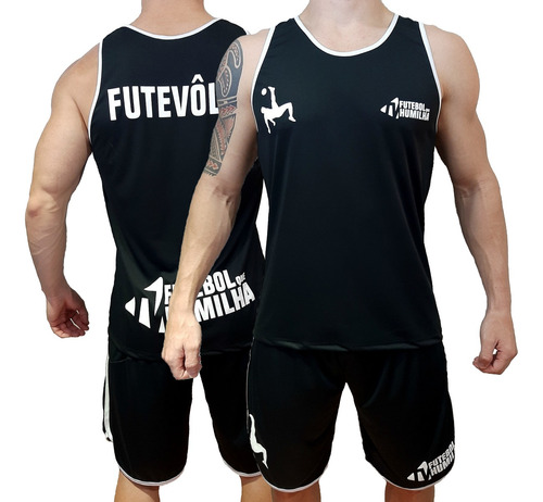 Kit Regata + Shorts Futevôlei Futebol Praia Masculino Dryfit