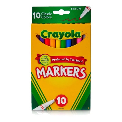 Marcadores Finos X10 Colores Crayola 58-7726 | MercadoLibre