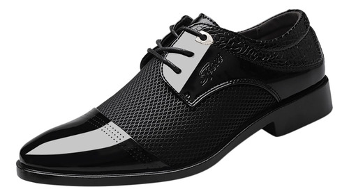 Zapatos De Cuero Transpirables De Encaje Para Hombre, Inform