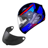 Capacete Moto Ebf Xtroy Legacy Preto Vermelho + Viseira Fume