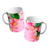 Taza 11 Oz Dia De Las Madres Flores Y Macarrones Regalo Mamá