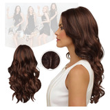 De Las Mujeres Moda Peluca Marron Oscuro Pelo Largo Y Rizado