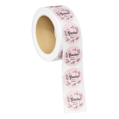 200 Etiquetas Adhesivas Gracias Por Tu Compra, 4 Cm Color Rosa | Envío gratis