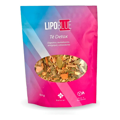 Té Lipo Blue Antioxidante y Digestivo para Bajar de Peso y Reducir Vientre – 50 g | Canela, Jengibre, Jamaica, Cola de Caballo, Hoja de Sen, Boldo, Naranjo, Tejocote y Hierbas Naturales Reductivas | Meses sin interés