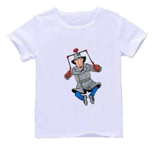 Remera Blanca Adultos Inspector Gadget R19