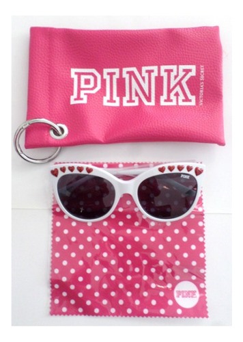 Lentes De Sol Blancos Corazones Victorias Secret Pink Amyglo