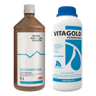 Kit 1 Vitagold Potenciado Litro + 1 Sulfamicina Ibasa Litro | Frete grátis