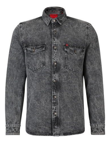 Camisa Hugo De Hombre Corte Relaxed Fit De Denim En Algodón