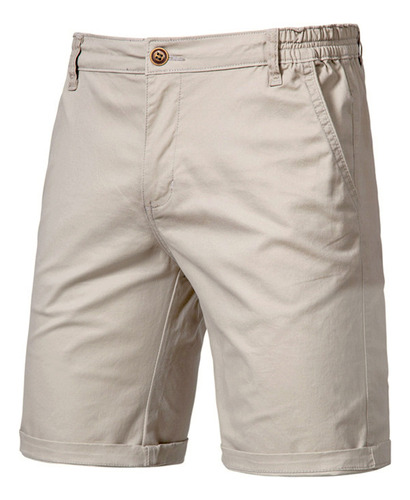Pantalones Cortos De Algodón Liso Para Hombre 2024, Casuales