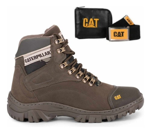 Bota Cat Coturno Masculino Conforto Trabalho Trilha +brindes