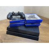 Sony Playstation 4 500gb Seminovo Com 9 Jogos Grátis E Garantia