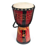 Tambor Djembe Aklot Africano 9.5'' X 20'' Caoba Piel De Cabr