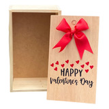 Caja Tapa Corrediza Madera Regalo San Valentín 25x15x9.5 Cm