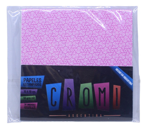 Papel Origami Cromi 10x10 56 Gr Colores Estampado Rojo