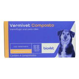 Vermivet Vermífugo Composto Biovet 600mg - Com 4 Comprimidos