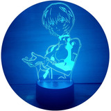 Evangelion Rei Ayanami Lampara Led Ilusion 3d Anime Manga