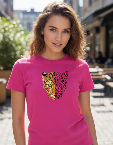 Playera Con Impresion De Jaguar Animal Print Ropa De Mujer