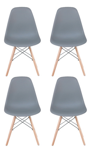 Silla Living Comedor Cocina Set X4 Eames Niviko Reforzada