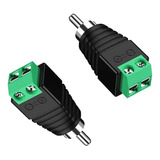 Par Plug Conector Ficha Rca Macho Con Bornera Audio Utp Cctv