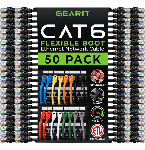 Gearit Cat6 Cable 0.5 Pies 6 Pulgadas - Cable Ethernet Cat6,