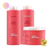 Kit Wella Brilliance 3x1 Litro Para Cabelos Colorido 