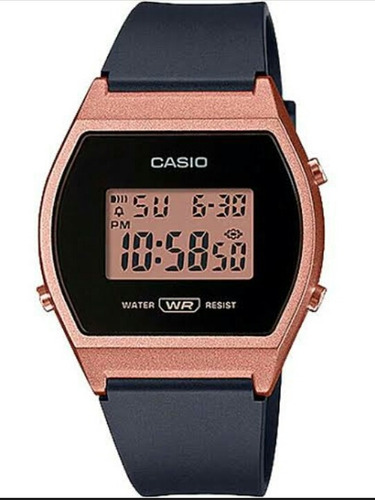 Reloj Casio Modelo Lw-204 Caja Color Cobré Extensible Negro