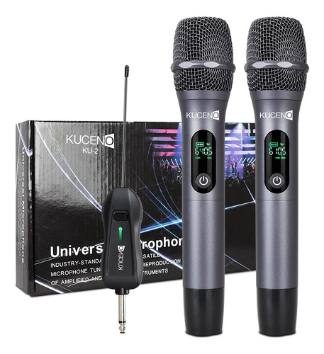 Micrófono Inalámbrico De 2 Mano Uhf Profesional Karaoke Kit