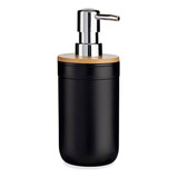 Dispenser Jabon Liquido Baño Bambu Dosificador Alcohol Gel Color Negro