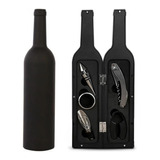 Set Kit 5 Pcs Sacacorcho Descorchador + Estuche Botella Vino