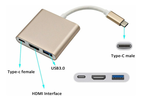 Convertidor Portatil Mac Usb C 3.1 Hdmi 4k Macbook Portatil