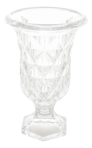 Vaso Decorativo Para Mesa Sala De Vidro Com Pé 24 Cm Diamond