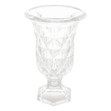 Vaso Decorativo Para Mesa Sala De Vidro Com Pé 24 Cm Diamond
