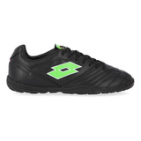 Botines Lotto Stadio Tf En Negro Y Verde Hombre