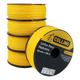 5 Linhas Para Pedreiro Nylon Construção 0,8mmx100m Collins Cor Amarelo