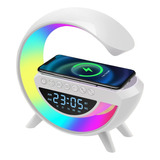 Lámpara Inteligente De Mesa Luces Bluetooth Cargador Reloj