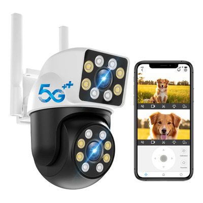 Cámara De Seguridad Exterior Visión Nocturna Wifi 4K 8MP 8X IP66 Inalámbrica De Doble Lente Para Alarmas Casa | Envío gratis