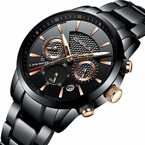 Reloj Hombre Crrju De Acero Inoxidable Fecha Casual Reloj De